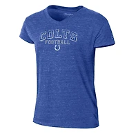 Women's Champion Royal Indianapolis Colts Triumph Tri-Blend V-Neck T-Shirt