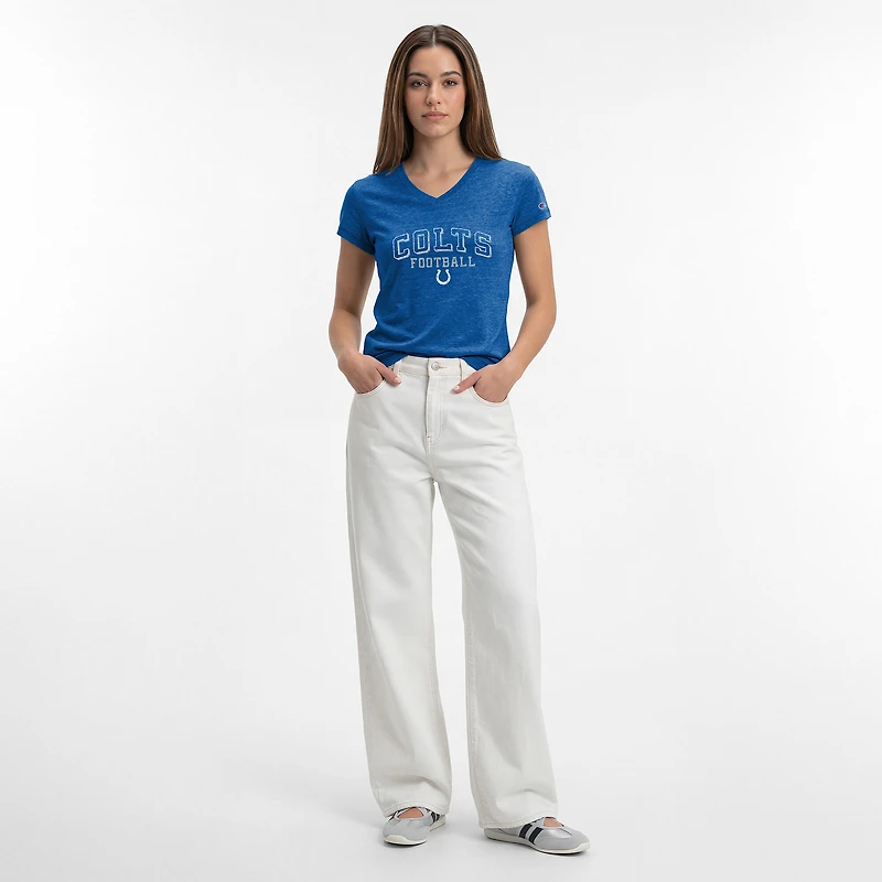 Women's Champion Royal Indianapolis Colts Triumph Tri-Blend V-Neck T-Shirt