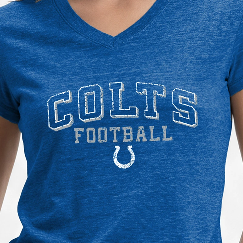 Women's Champion Royal Indianapolis Colts Triumph Tri-Blend V-Neck T-Shirt