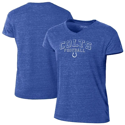 Women's Champion Royal Indianapolis Colts Triumph Tri-Blend V-Neck T-Shirt
