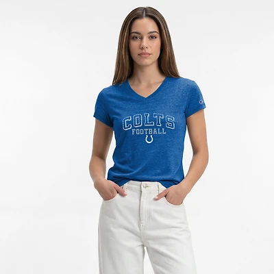 Women's Champion Royal Indianapolis Colts Triumph Tri-Blend V-Neck T-Shirt