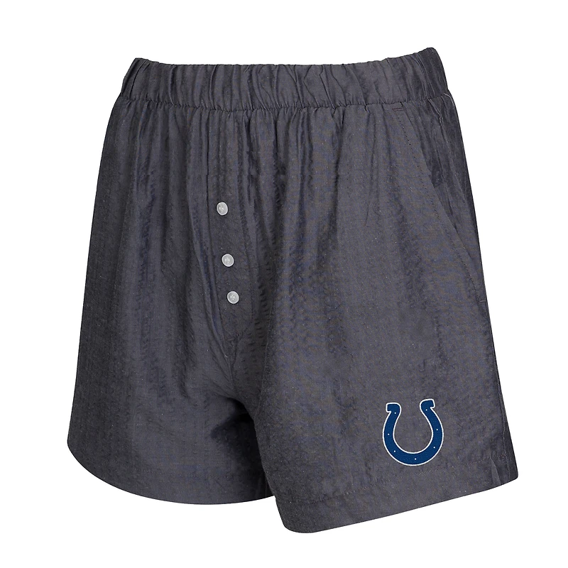 Ensemble de deux boxers à rayures et imprimés unis pour femme Concepts Sport Charcoal Indianapolis Colts