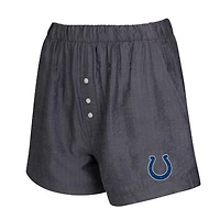 Ensemble de deux boxers à rayures et imprimés unis pour femme Concepts Sport Charcoal Indianapolis Colts