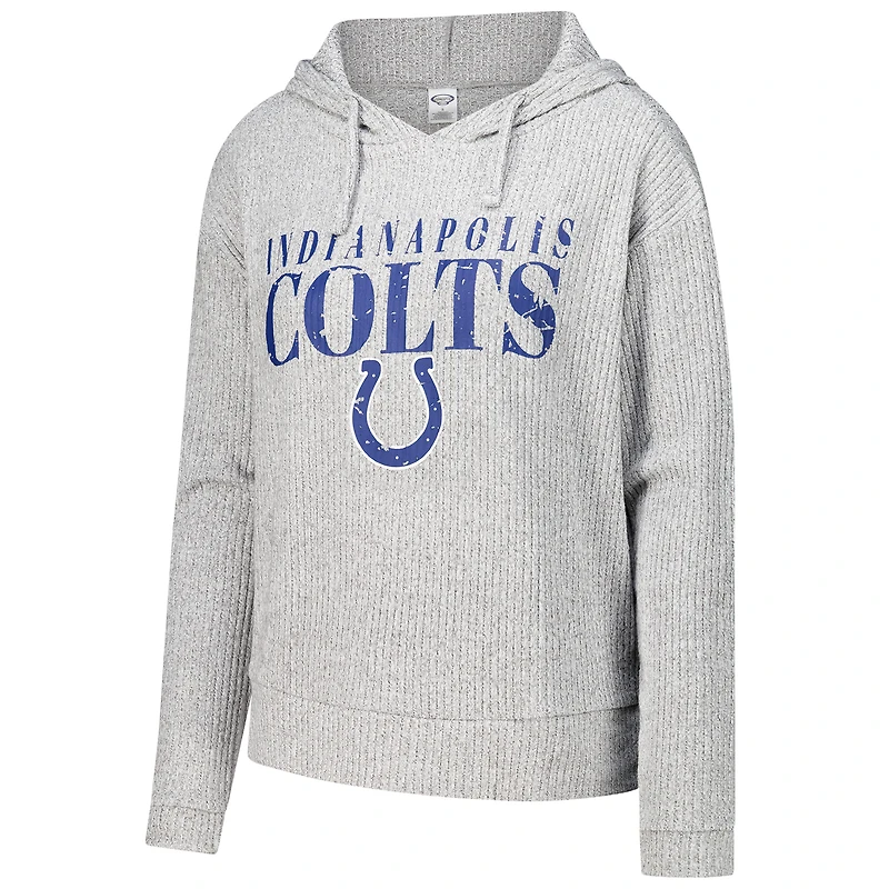 Women's Concepts Sport Gray Indianapolis Colts Juniper Long Sleeve Hoodie Top & Shorts Set