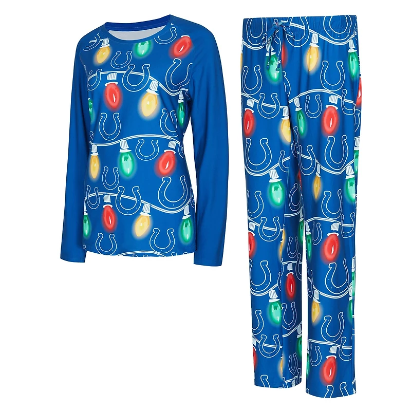 Women's Concepts Sport Indianapolis Colts Garland Knit Raglan Long Sleeve Top & Pants Set
