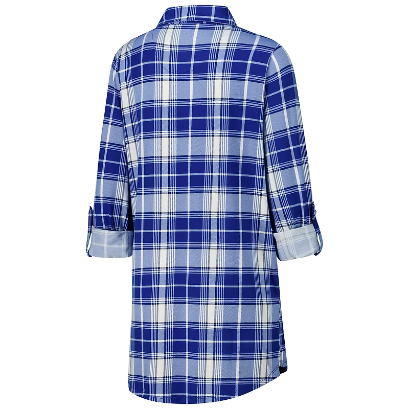 Chemise de nuit en tricot à carreaux Ashford Sport Royal Indianapolis Colts pour femme