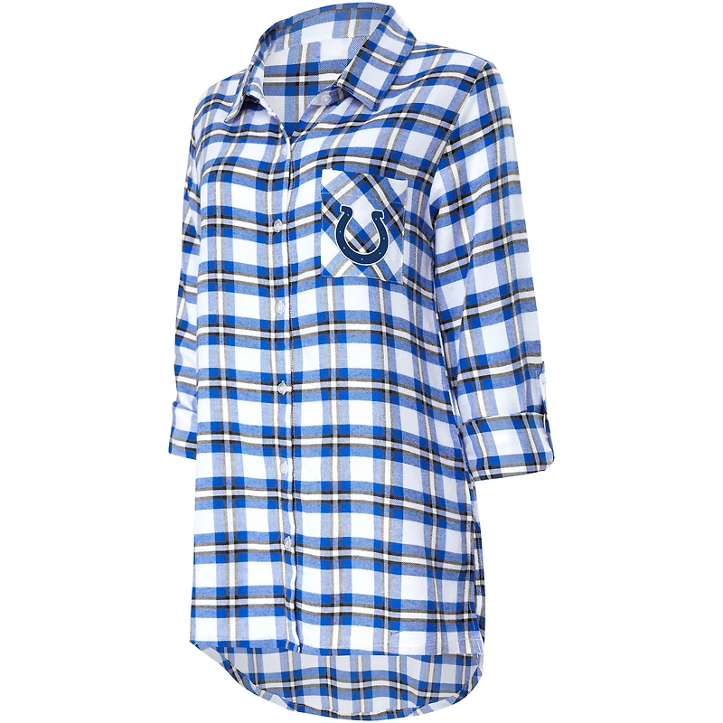 Concepts Sport Chemise de nuit à carreaux pour femmes Royal Indianapolis Colts Sienna