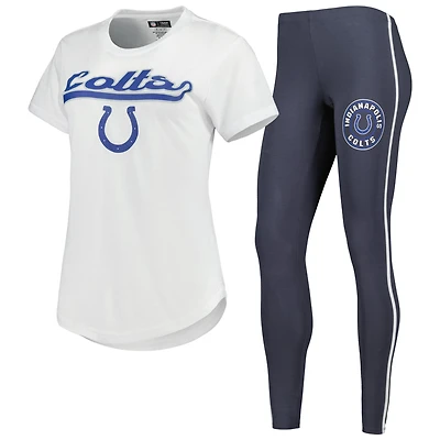 Women's Concepts Sport White/Charcoal Indianapolis Colts Sonata Top & Leggings Sleep Set