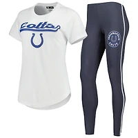 Women's Concepts Sport White/Charcoal Indianapolis Colts Sonata Top & Leggings Sleep Set