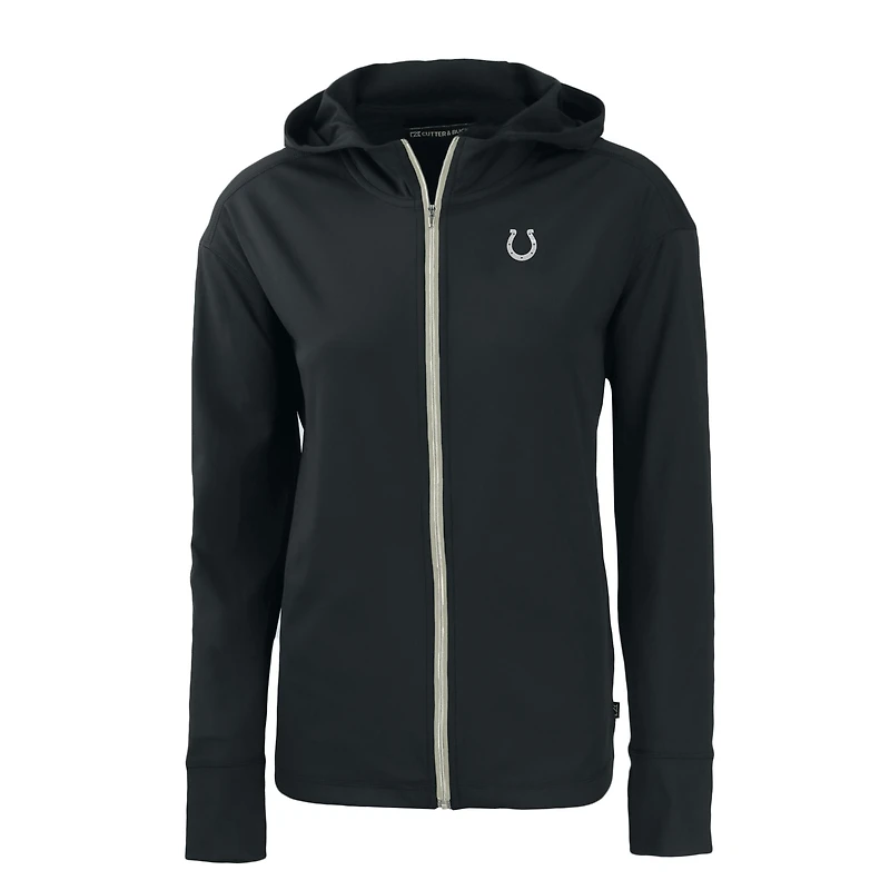 Women's Cutter & Buck Black Indianapolis Colts Daybreak Eco Recycled Full-Zip Hoodie