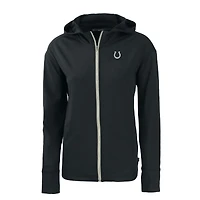 Women's Cutter & Buck Black Indianapolis Colts Daybreak Eco Recycled Full-Zip Hoodie