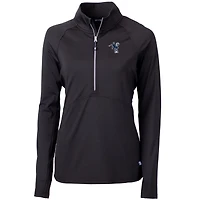 Women's Cutter & Buck Black Indianapolis Colts Throwback Logo Adapt Eco Knit Stretch Recycled Half-Zip Pullover Top