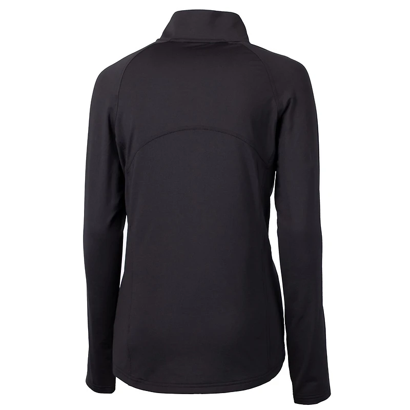 Women's Cutter & Buck Black Indianapolis Colts Throwback Logo Adapt Eco Knit Stretch Recycled Half-Zip Pullover Top