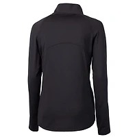 Women's Cutter & Buck Black Indianapolis Colts Throwback Logo Adapt Eco Knit Stretch Recycled Half-Zip Pullover Top
