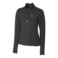 Women's Cutter & Buck Black Indianapolis Colts Traverse Stretch Quarter-Zip Pullover Top