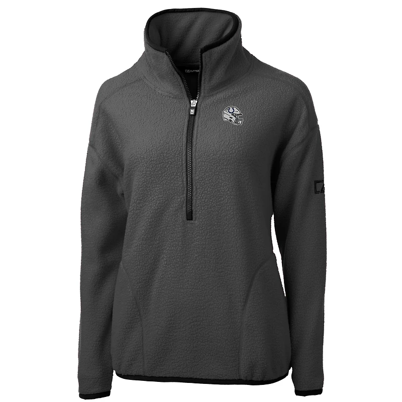 Veste demi-zip en polaire sherpa écologique Cascade, coloris anthracite, pour femme, signée Cutter & Buck Indianapolis Colts
