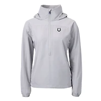 Women's Cutter & Buck Gray Indianapolis Colts Charter Eco Recycled Half-Zip Hoodie Anorak Jacket