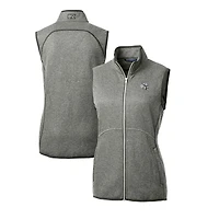 Women's Cutter & Buck  Heather Gray Indianapolis Colts Helmet Logo Mainsail Sweater-Knit Full-Zip Vest