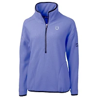 Women's Cutter & Buck  Lavender Indianapolis Colts Cascade Eco Fleece Half-Zip Jacket