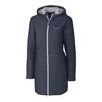 Women's Cutter & Buck Navy Indianapolis Colts Americana Rainier PrimaLoft® Eco Insulated Full-Zip Hooded Long Coat