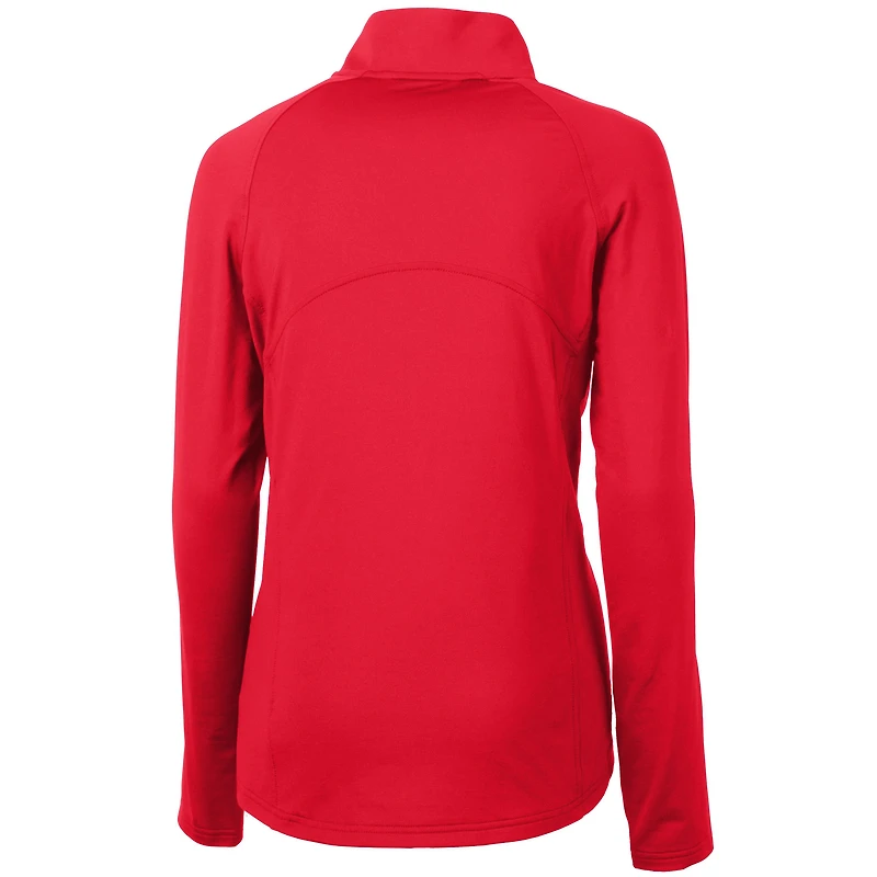 Women's Cutter & Buck Red Indianapolis Colts Adapt Eco Knit Stretch Recycled Half-Zip Pullover Top