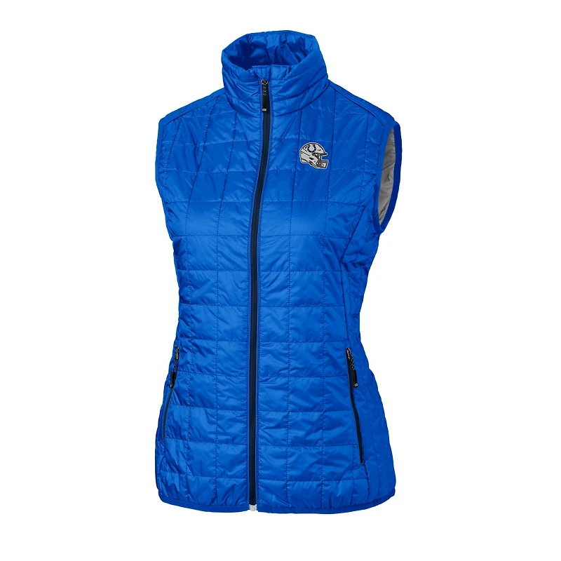 Gilet matelassé isolant entièrement zippé pour femme Cutter & Buck Royal Indianapolis Colts avec logo Rainier PrimaLoft Eco
