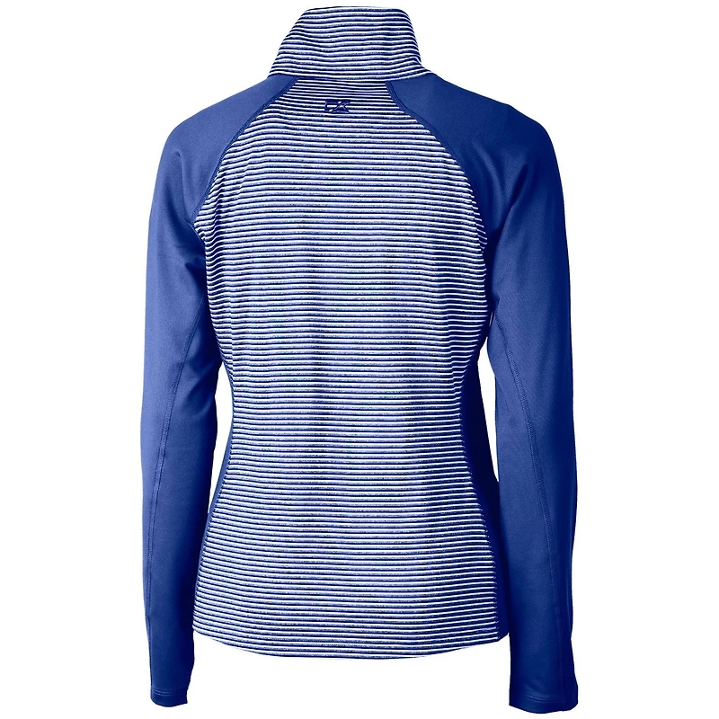 Women's Cutter & Buck Royal Indianapolis Colts Throwback Logo Forge Tonal Stripe Stretch Half-Zip Pullover Top