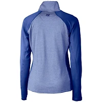 Women's Cutter & Buck Royal Indianapolis Colts Throwback Logo Forge Tonal Stripe Stretch Half-Zip Pullover Top