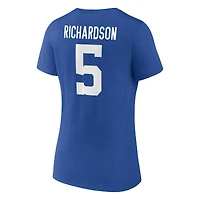 Fanatics pour femmes Anthony Richardson Royal Indianapolis Colts Icon Name & Number T-shirt à col en V