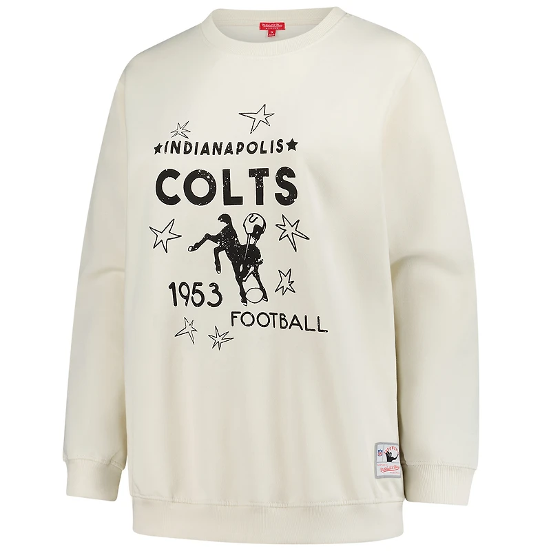 Sweat-shirt Fanatics Cream pour femme, grande taille, motif étoile filante des Indianapolis Colts
