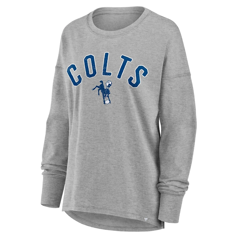 Women's Fanatics Heather Gray Indianapolis Colts Hometown Legacy Long Sleeve T-Shirt