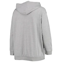 Women's Fanatics Heathered Gray Indianapolis Colts Plus Lace-Up Pullover Hoodie