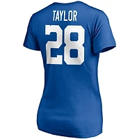 Fanatics pour femmes Jonathan Taylor Royal Indianapolis Colts Player Icon Nom et numéro T-shirt à col en V