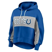 Women's Fanatics Royal/Heather Gray Indianapolis Colts Filled Stat Sheet Pullover Hoodie