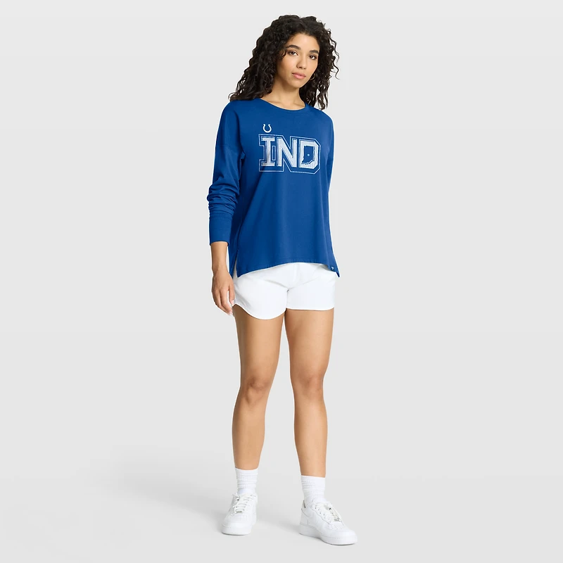 T-shirt à manches longues Fanatics Royal Indianapolis Colts Hometown Legacy pour femme