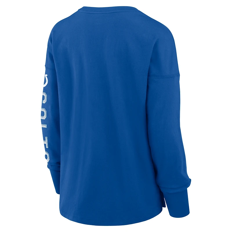 T-shirt à manches longues Fanatics Royal Indianapolis Colts Hometown Legacy pour femme