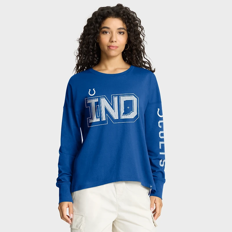 T-shirt à manches longues Fanatics Royal Indianapolis Colts Hometown Legacy pour femme