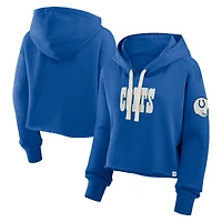 Sweat à capuche court surdimensionné Fanatics Royal Indianapolis Colts pour femme