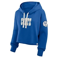 Sweat à capuche court surdimensionné Fanatics Royal Indianapolis Colts pour femme