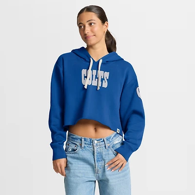 Sweat à capuche court surdimensionné Fanatics Royal Indianapolis Colts pour femme