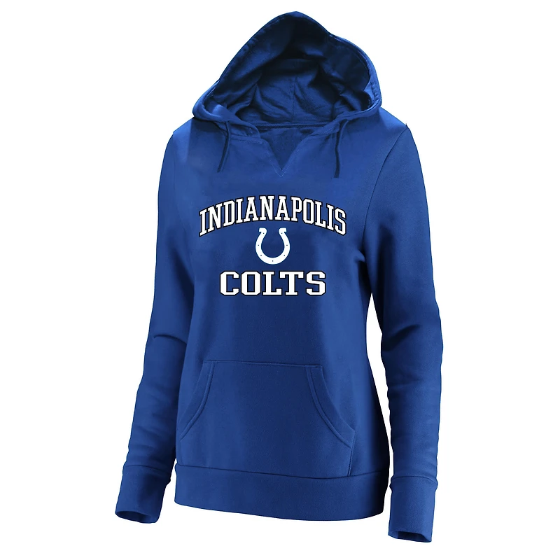 Sweat à capuche col en V Fanatics Royal Indianapolis Colts pour femmes, grande taille, motif cœur et âme