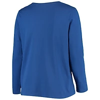 T-shirt à manches longues Fanatics Royal Indianapolis Colts pour femmes, grande taille, logo principal