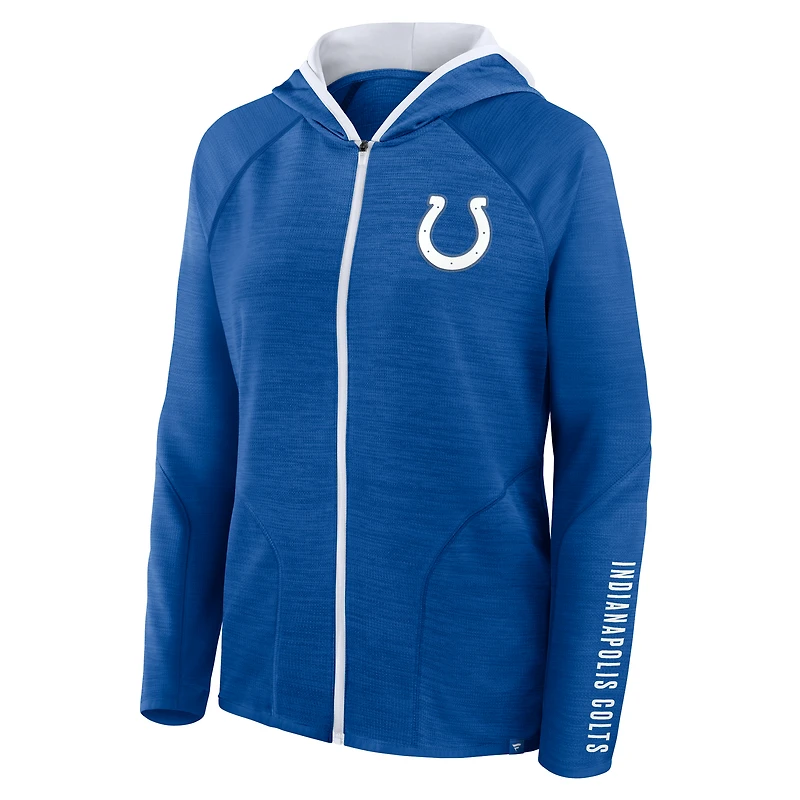 Women's Fanatics Royal Indianapolis Colts Redzone End Around Pass Raglan Full-Zip Hoodie