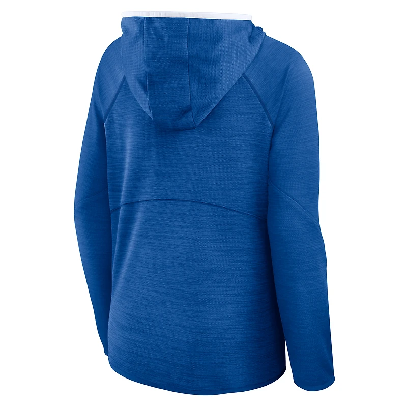 Sweat à capuche zippé raglan pour femme Fanatics Royal Indianapolis Colts Redzone End Around Pass