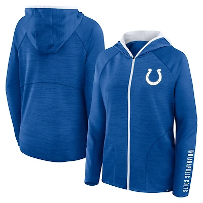 Women's Fanatics Royal Indianapolis Colts Redzone End Around Pass Raglan Full-Zip Hoodie