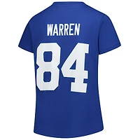 T-shirt à col en V pour femmes Fanatics Tyler Warren Royal Indianapolis Colts, grandes tailles, nom et numéro