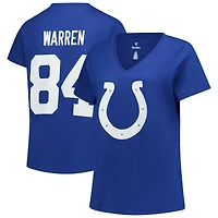 Women's Fanatics Tyler Warren Royal Indianapolis Colts Plus Name & Number V-Neck T-Shirt