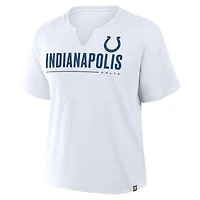 T-shirt boxy blanc fanatique pour femme des Indianapolis Colts Redzone