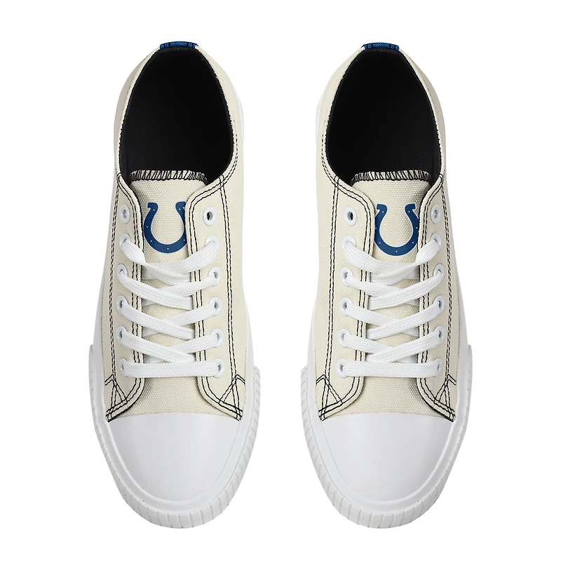 Chaussures en toile FOCO Indianapolis Colts basses pour femmes, crème