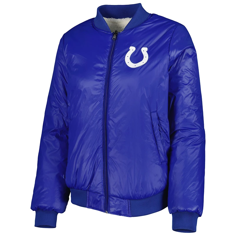 Women's G-III 4Her by Carl Banks Oatmeal/Royal Indianapolis Colts Switchback Reversible Full-Zip Jacket